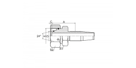20418D метрическое внутреннее уплотнительное кольцо с конусом 24°, длинная резьба 20418D метрическое внутреннее уплотнительное кольцо с конусом 24°, длинная резьба