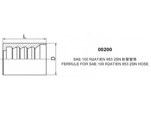 00200 НАКОНЕЧНИК ДЛЯ SAE 100 R2AT/EN 853 2SN ШЛАНГ