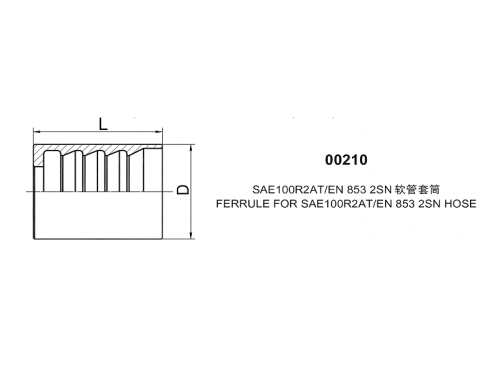 00210 НАКОНЕЧНИК ДЛЯ ШЛАНГА SAE100R2AT/EN853 2SN