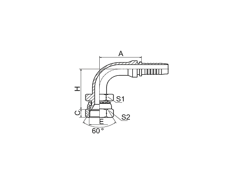 29691 90° JIS GAS ВНУТРЕННЯЯ КОНУСНАЯ УПЛОТНИТЕЛЬНАЯ 60°