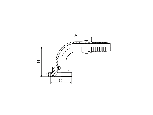 87691 ФЛАНЕЦ 90° SAE, 6000 PSI 87691 ФЛАНЕЦ 90° SAE, 6000 PSI
