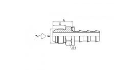 16710 JIC НАРУЖНЫЙ КОНУС 74° 16710 JIC НАРУЖНЫЙ КОНУС 74°