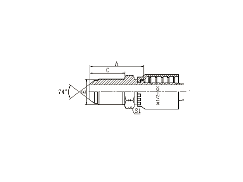 16711LY JIC НАРУЖНЫЙ КОНУС 74°