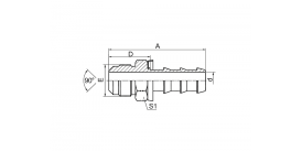 17810 SAE НАРУЖНЫЙ КОНУС 90° 17810 SAE НАРУЖНЫЙ КОНУС 90°