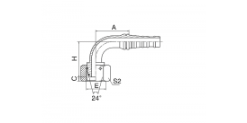 20593-W 90° метрическая внутренняя резьба 24° конусное уплотнительное кольцо выс. т. 20593-W 90° метрическая внутренняя резьба 24° конусное уплотнительное кольцо выс. т.