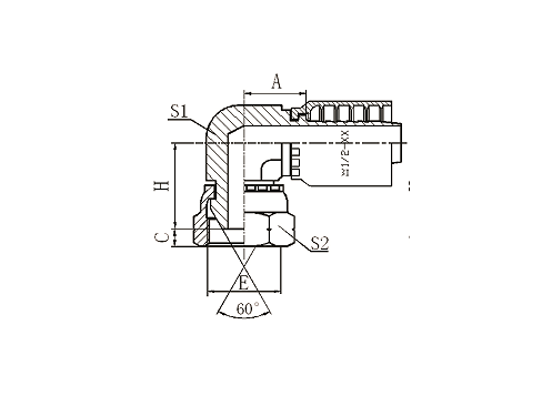 22691KY 90°BSP КОМПАКТНАЯ ВНУТРЕННЯЯ РЕЗЬБА 60°КОНУС 22691KY 90°BSP КОМПАКТНАЯ ВНУТРЕННЯЯ РЕЗЬБА 60°КОНУС