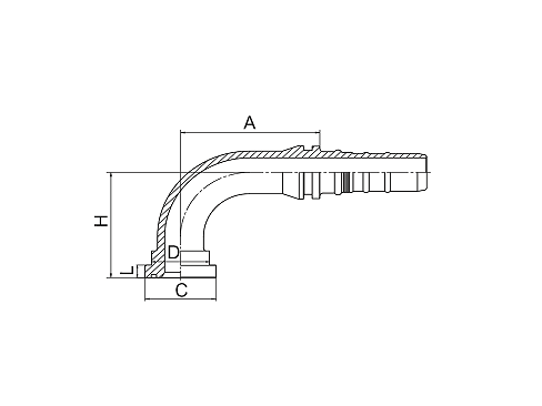 87693 ФЛАНЕЦ 90° SAE 6000 PSI