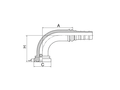 87993 ФЛАНЕЦ 90° SAE 9000 PSI