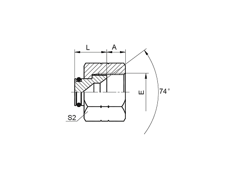 9J JIC ВНУТРЕННЯЯ ВИЛКА СЕДЛА 74° 9J JIC ВНУТРЕННЯЯ ВИЛКА СЕДЛА 74°