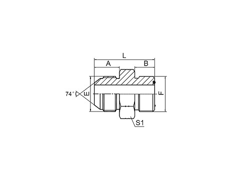 1JF JIC НАРУЖНЫЙ КОНУС 74° / ORFS НАРУЖНЫЙ