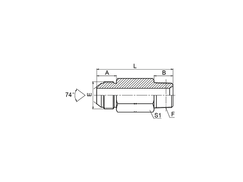 1JN-LL JIC НАРУЖНАЯ КОНУС 74° / NPT НАРУЖНАЯ СВЕРХДЛИННАЯ
