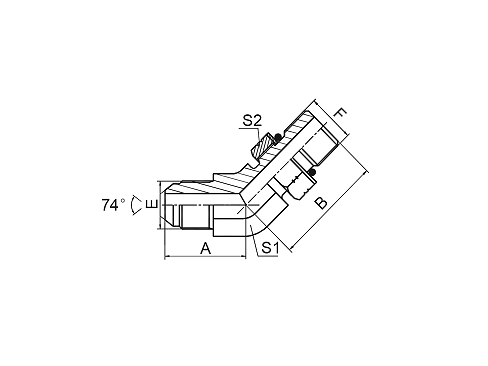 1JO4-OG КОЛЕНО 45° JIC НАРУЖНАЯ РЕЗЬБА КОНУС 74° / УПЛОТНИТЕЛЬНОЕ КОЛЬЦО SAE СЕРИЯ L ISO 11926-3 1JO4-OG КОЛЕНО 45° JIC НАРУЖНАЯ РЕЗЬБА КОНУС 74° / УПЛОТНИТЕЛЬНОЕ КОЛЬЦО SAE СЕРИЯ L ISO 11926-3