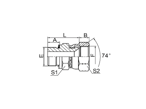 2GJ BSP НАРУЖНОЕ УПЛОТНИТЕЛЬНОЕ КОЛЬЦО/JIC ВНУТРЕННЕЕ СЕДЛО 74° 2GJ BSP НАРУЖНОЕ УПЛОТНИТЕЛЬНОЕ КОЛЬЦО/JIC ВНУТРЕННЕЕ СЕДЛО 74°