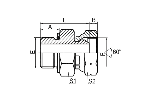 2HB МЕТРИЧЕСКОЕ НАРУЖНОЕ УПЛОТНИТЕЛЬНОЕ КОЛЬЦО/ВНУТРЕННЯЯ РЕЗЬБА BSPP КОНУС 60° 2HB МЕТРИЧЕСКОЕ НАРУЖНОЕ УПЛОТНИТЕЛЬНОЕ КОЛЬЦО/ВНУТРЕННЯЯ РЕЗЬБА BSPP КОНУС 60°