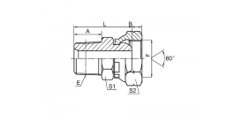 2NB NPT НАРУЖНАЯ / BSP ВНУТРЕННЯЯ КОНУС 60° 2NB NPT НАРУЖНАЯ / BSP ВНУТРЕННЯЯ КОНУС 60°