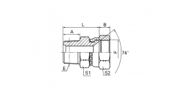 2NJ NPT НАРУЖНАЯ/JIC ВНУТРЕННЯЯ СЕДЛО 74° 2NJ NPT НАРУЖНАЯ/JIC ВНУТРЕННЯЯ СЕДЛО 74°