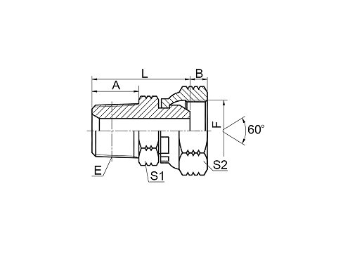 2NU NPT НАРУЖНАЯ / NPSM ВНУТРЕННЯЯ КОНУС 60° 2NU NPT НАРУЖНАЯ / NPSM ВНУТРЕННЯЯ КОНУС 60°