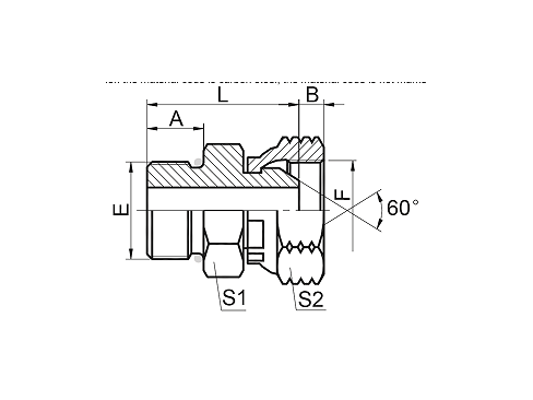 2OU SAE O-RING BOSS L-SERIES ISO 11926-3 / NPSM FEMALE 60° КОНУС 2OU SAE O-RING BOSS L-SERIES ISO 11926-3 / NPSM FEMALE 60° КОНУС