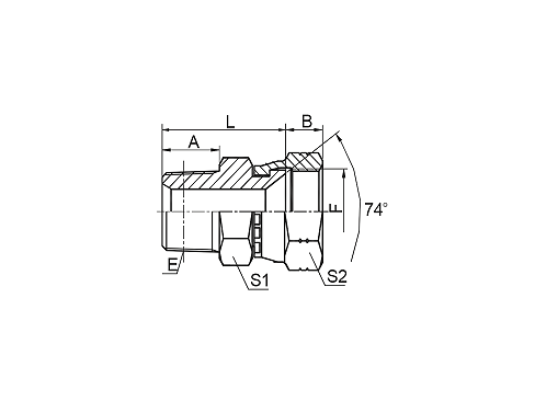 2TJ-SP BSPT НАРУЖНАЯ/JIC ВНУТРЕННЯЯ СЕДЛО 74° 2TJ-SP BSPT НАРУЖНАЯ/JIC ВНУТРЕННЯЯ СЕДЛО 74°