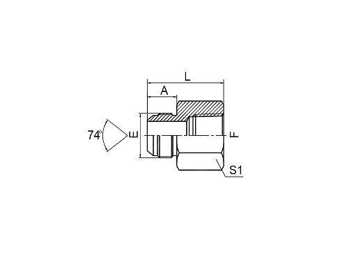 5JT JIC НАРУЖНАЯ КОНУС 74°/ВНУТРЕННЯЯ РЕЗЬБА BSPT 5JT JIC НАРУЖНАЯ КОНУС 74°/ВНУТРЕННЯЯ РЕЗЬБА BSPT