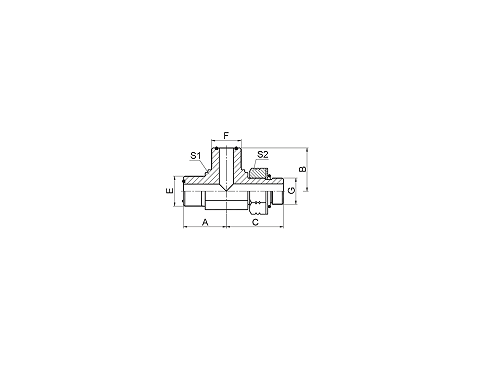 AFFO-OG ORFS MALE O-RING / SAE O-RING BOSS S-SERIES ISO 11926-2 RUN TEE