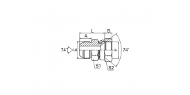 2J JIC НАРУЖНЫЙ КОНУС 74° / JIC ВНУТРЕННЕЕ СЕДЛО 74° 2J JIC НАРУЖНЫЙ КОНУС 74° / JIC ВНУТРЕННЕЕ СЕДЛО 74°