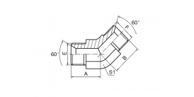 1B4 45° BSP НАРУЖНАЯ РЕЗЬБА 60° СЕДЛО 1B4 45° BSP НАРУЖНАЯ РЕЗЬБА 60° СЕДЛО
