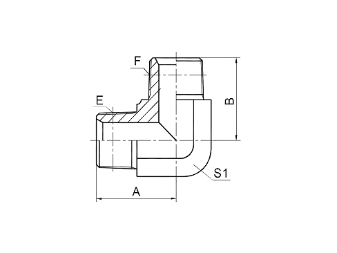 1T9-SP 90° КОЛЕНО BSPT НАРУЖНАЯ РЕЗЬБА