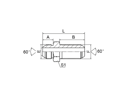 6S JIS GAS НАРУЖНАЯ ПЕРЕБОРКА С КОНУСОМ 60° 6S JIS GAS НАРУЖНАЯ ПЕРЕБОРКА С КОНУСОМ 60°